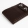 Male purse on magnets, department for bills, cards, coins, brown color