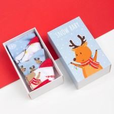A set of New Year's children's socks Kroshka I am Olenenok, 4 pairs, 6-8 cm