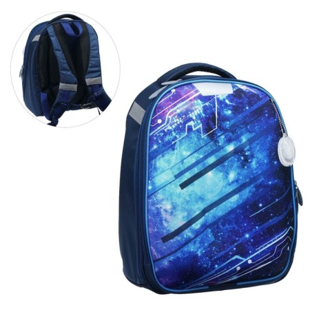 School frame backpack, 37 x 28 x 19 cm, calligrata to "cool cosmos", blue-7