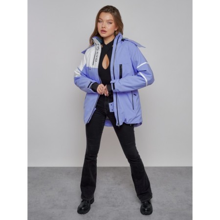 Ski jacket female, size 48, lilac color-8
