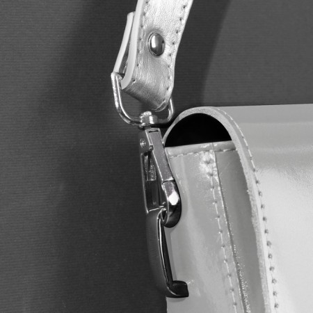Handle for a bag, with carbines, 60 × 2 cm, silver color-4