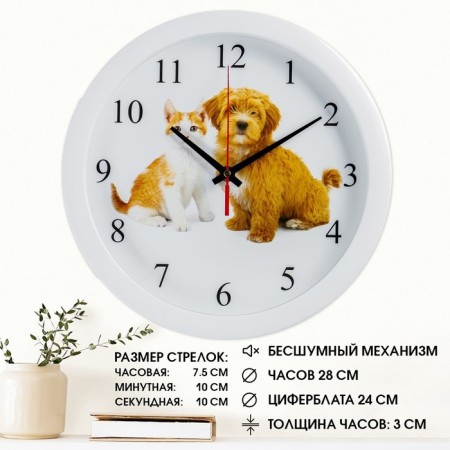 Wall watches, D-28 cm, children's, "friendship", silent