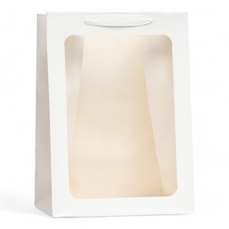 Gift package, with a window, 35 x 25 x 18 cm, white, 1pc.
