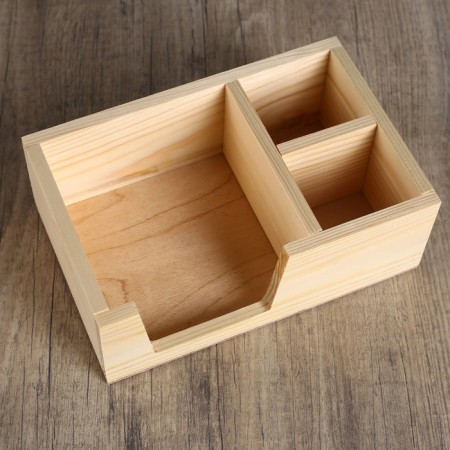 Standing "rectangle" from pine, with 3 compartments, 15 × 23 × 8.5 cm-1