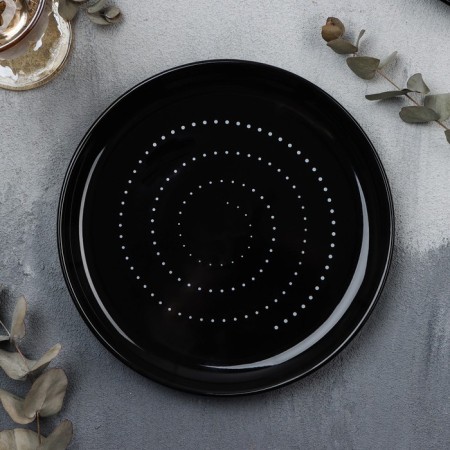 Ceramic "Ornament" plate, 21 cm, black color-1