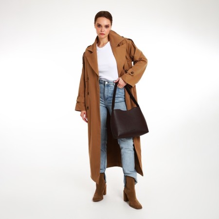Female Bag Textura, Tout, Middle Size, Brown color-5