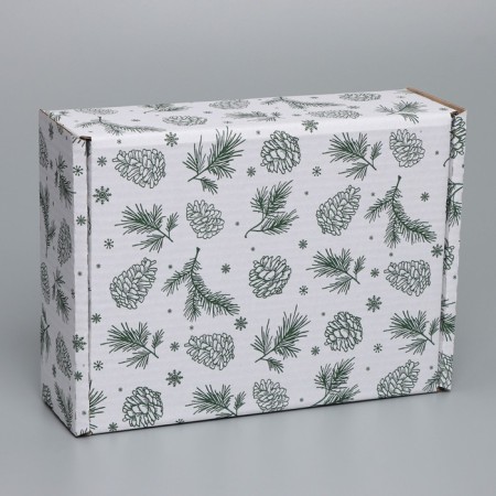 Box the team "bumps", white, 27 x 21 x 9 cm, new year-2