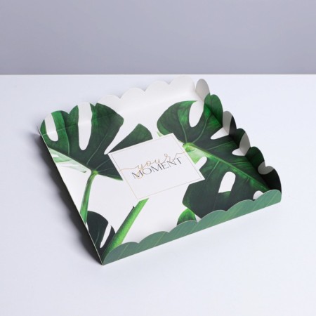 Cookie box, confectionery packaging with PVC lid, “eco”, 21 x 21 x 3 cm-2