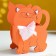 Kashpo wooden "cat" 14.5x7x18.5 cm orange