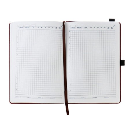Diary of a low -up a5, 140 sheets in a cage, elastic band, leatherette cover, mix-4