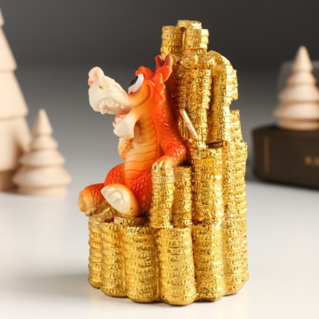 Piglite Polystone "Dragon and a slide of gold coins" 7.8x6.3x10.8 cm-3