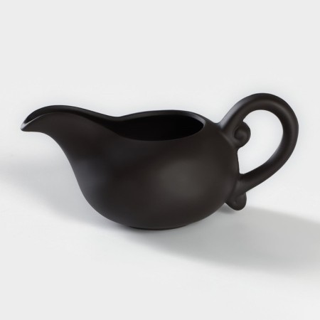 A set for the tea ceremony Ceramic “Clay”, 11 objects: 8 PIAL 50 ml, kettle, milkman, mortar, brown color-9