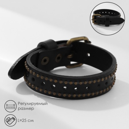 Bracelet Leather "Millennium" strap, black color