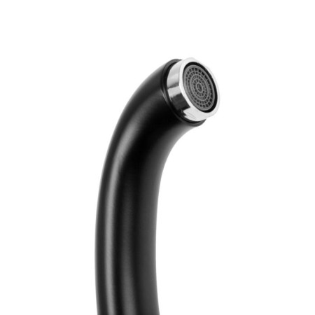 Comer for the kitchen "Everest" B59-0256, single-leaf, high spout, on a nut, black-1