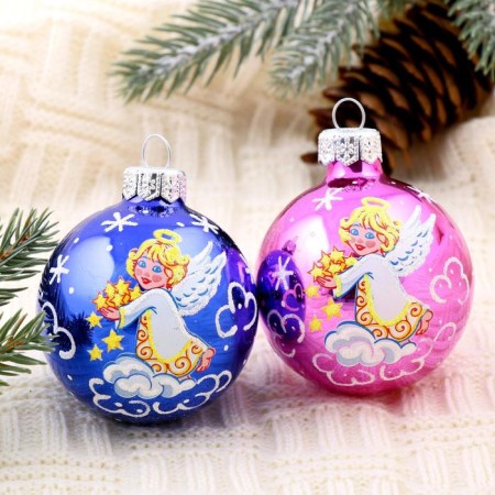 The ball "New Year" d-6 cm, mix-3