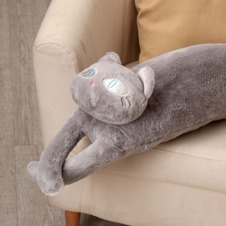 Soft toy "Cat", 90 cm, gray color-2