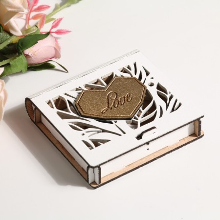 Casket for rings "Stylish", 10 x 9.5 x 2cm, MDF-1