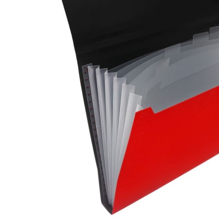 Folder file Calligrata Top Deluxe 6 section. A4 plastic 1.0mm is red. Cut in color-2