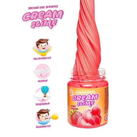 Игрушка ТМ «Slime»Cream-Slime с ароматом клубники, 250 г-1