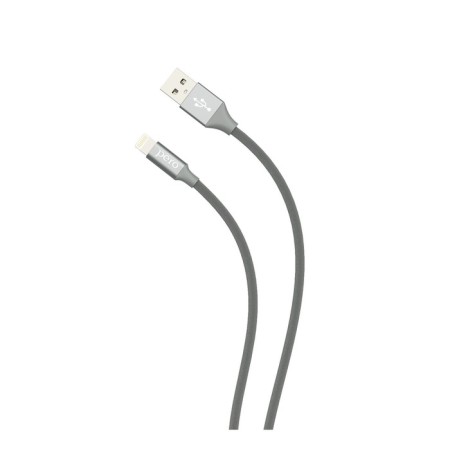 PERO DC -02, Lightning cable - USB, 2.4 A, 1 m, fabric braid, gray-2