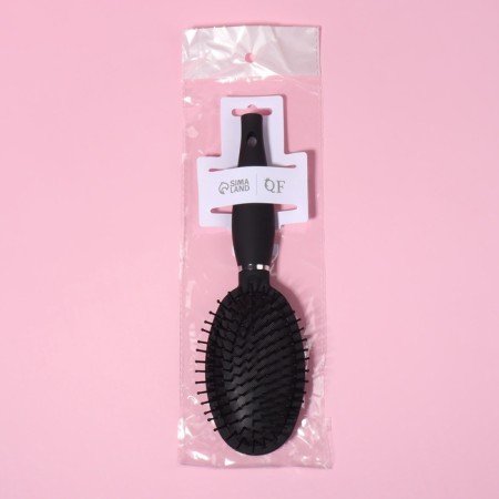 The comb massage, rubberized handle, 6.5 × 24 cm, black/silver color-4