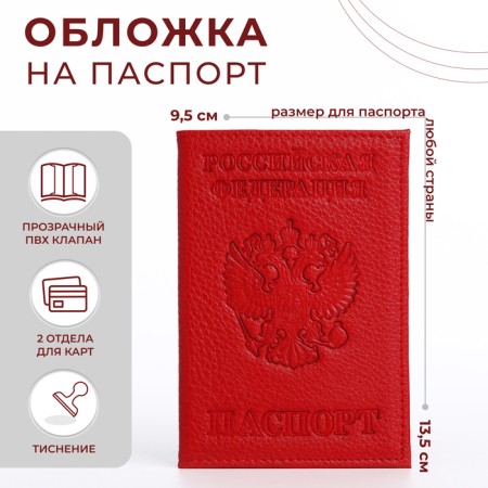 Cover for passport, red color