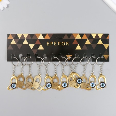 Keychain metal "curved heart" mix 3.8x3.2 cm-4