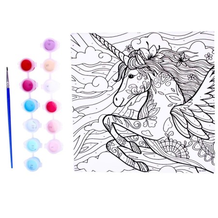 Picture on numbers on a canvas with a subframe "The Magic of the Unicorn", 20 x 20 cm-4