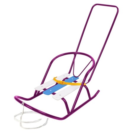 Puppet sledges with a pusher, amaranth color