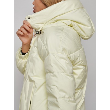 Coat insulated winter female, size 50, color light yellow-17