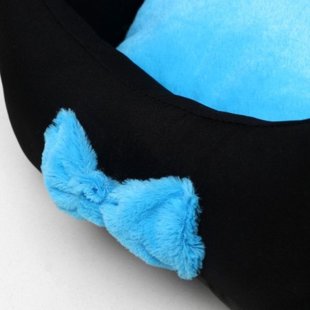 Lying "Princess", Gabardin, Plyush, 50 x 50 x 15 cm, black/blue-8