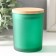 Bank for suppositories glass with a green semi -duma lid 220 ml 7x7x8.4 cm