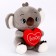 Soft toy "Koala" with a heart, 22 cm, color gray color