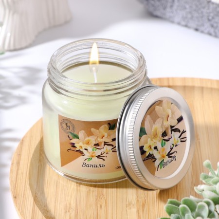 Aromatic candle in glass 6.3cm, 100ml, vanilla