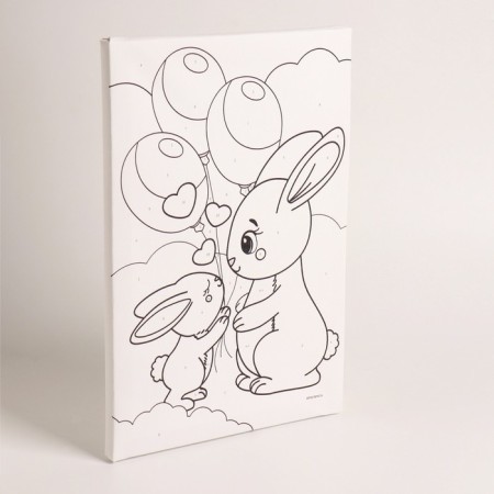 Picture on numbers for children "Bunnies with balls", 20 x 30 cm-3