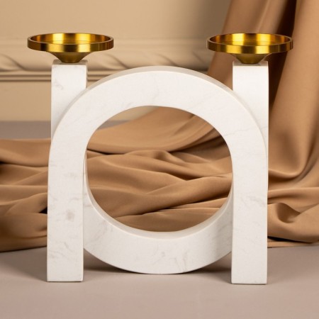 Brass Brass, marble "Camellia" 19 x 18 x 8 cm-16