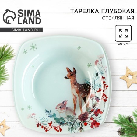 Deep plate "Forest animals", 20 cm