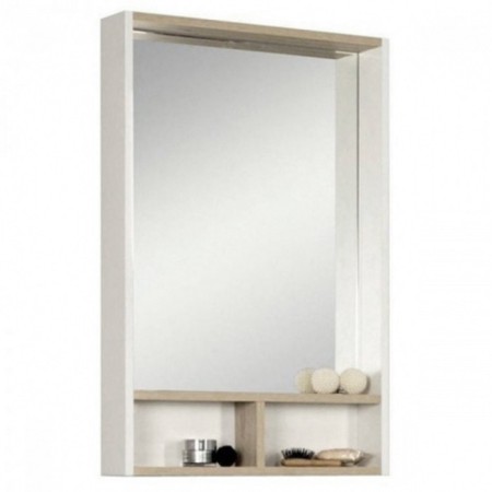Wardrobe-mirror "York 55", color white ash-1