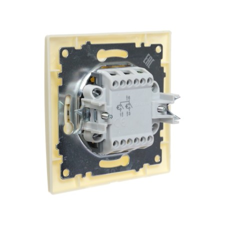 Luazon Lighting "Antei" switch, 10 A, 2 keys, hidden, backlight, beige-2