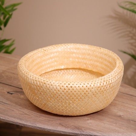 Vase wicker, from bamboo 40x40x18 cm-1