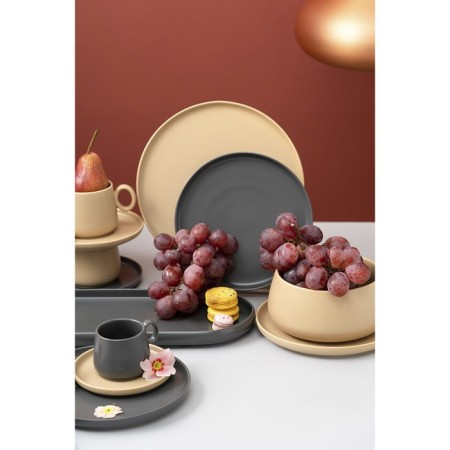Set of plates Tkano Essential, 20 cm, 2 pcs, dark gray color-3
