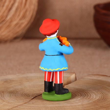 Dymkovo toy "Standing man with an accordion"-3