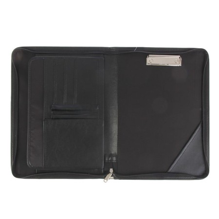 Business, artificial leather, 360 x 260 x 30 mm, with a metal press, 6D07 "luxury" black-2