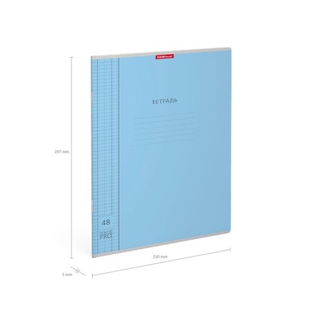 A4 notebook, 48 sheets in a cage, Erichkrause "CoverPrO classics", plastic cover, offset 100% white, mix-8