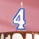 Candle for cake the number "4", tone rim, 7 cm, mix