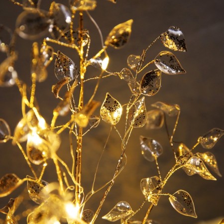 LED bush "Leaves" 35 × 26 × 3 cm, 10 LED, constant glow, from batteries CR2032x2 (included), glow warm white-2