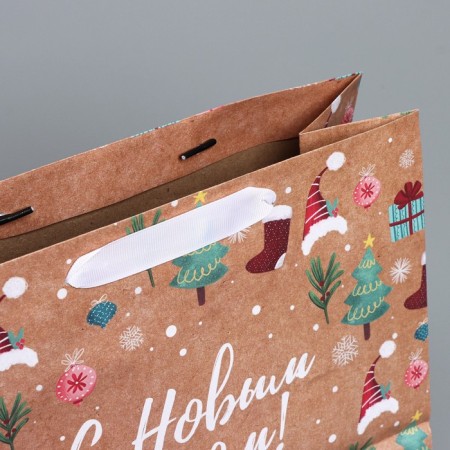 Craft horizontal package "New Year's gifts", ML 27 x 23 x 11.5 cm, New Year-4