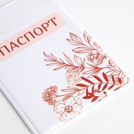 Cover for passport, beige/white color-4