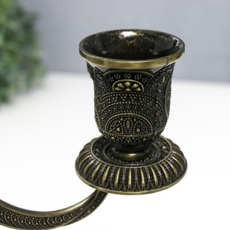 Summary Metal for 3 candles "Raja" Bronze 22.5x8x24 cm-3