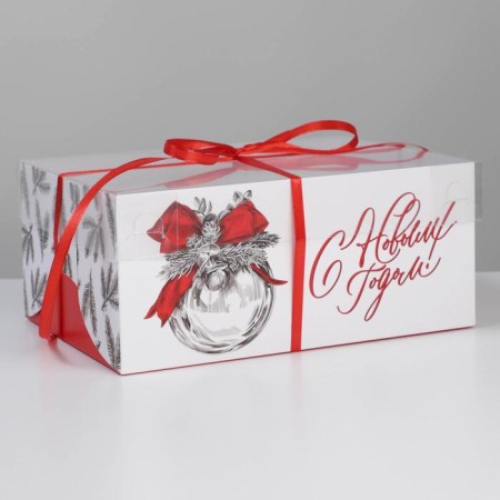 Silver Capcake box, 23 x 16 x 10 cm, new year-1